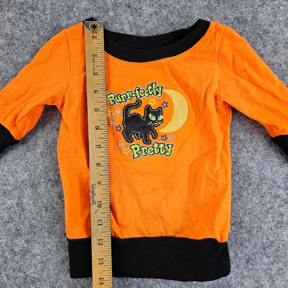 Toddler Halloween Outfit Size 18 mos Black Cat Shirt Skirt PURR-FECTLY PRETTY - Picture 7 of 15